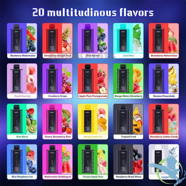 iJoy Captain 10000 18ML 10000 Puffs 650mAh Prefilled Nicotine Salt Rechargeable Disposable Device - Display of 5